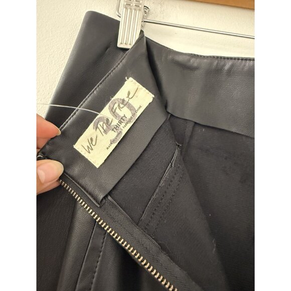 Free People We The Free Women’s Flare Slit Faux Leather Pants Black Size 30 - Picture 6 of 9